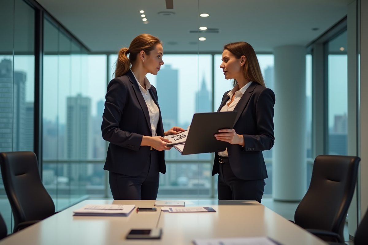 Managerne RH discutant avec une collègue autour d