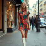 Jeune femme en mini dress 1967 mode parisienne
