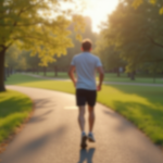 Personne marchant dans un parc en plein jour avec tracker