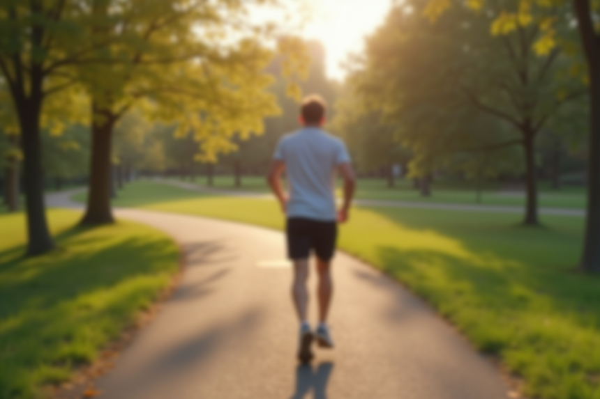 Personne marchant dans un parc en plein jour avec tracker