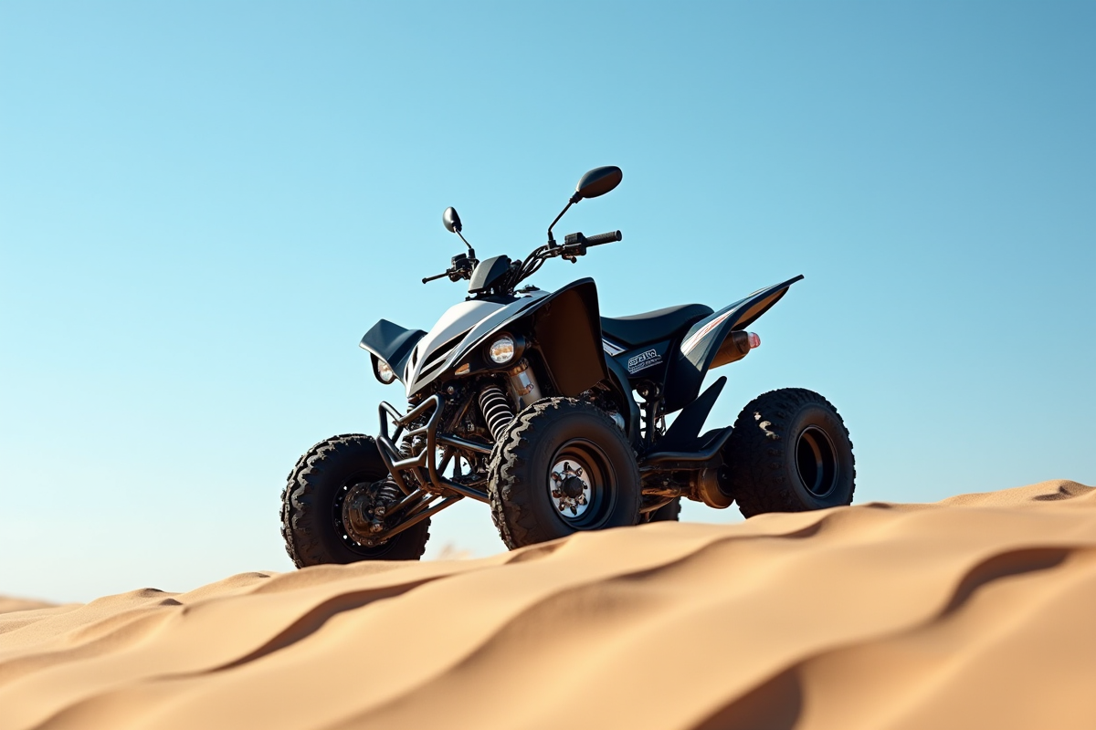 Yamaha Raptor 700 garé au sommet d